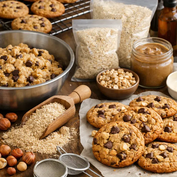 Hazelnut flour for cookie dough stability illustration