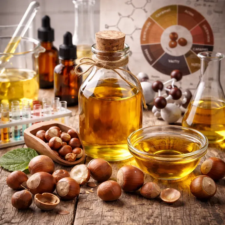 Hazelnut oil for flavoring compounds illustration